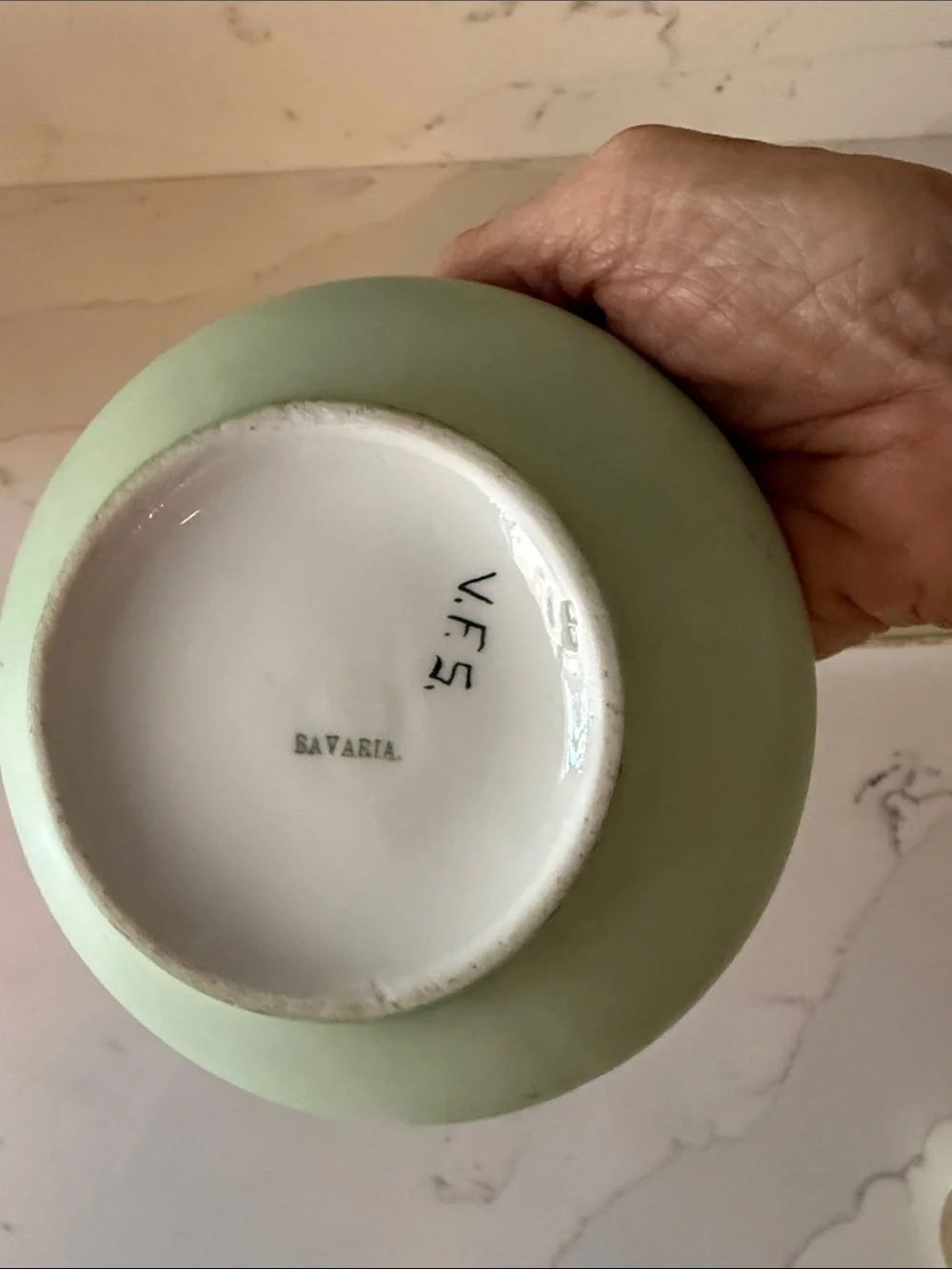 Antique Bavarian Porcelain Hair Receiver Vanity Tray with Provenance Custom